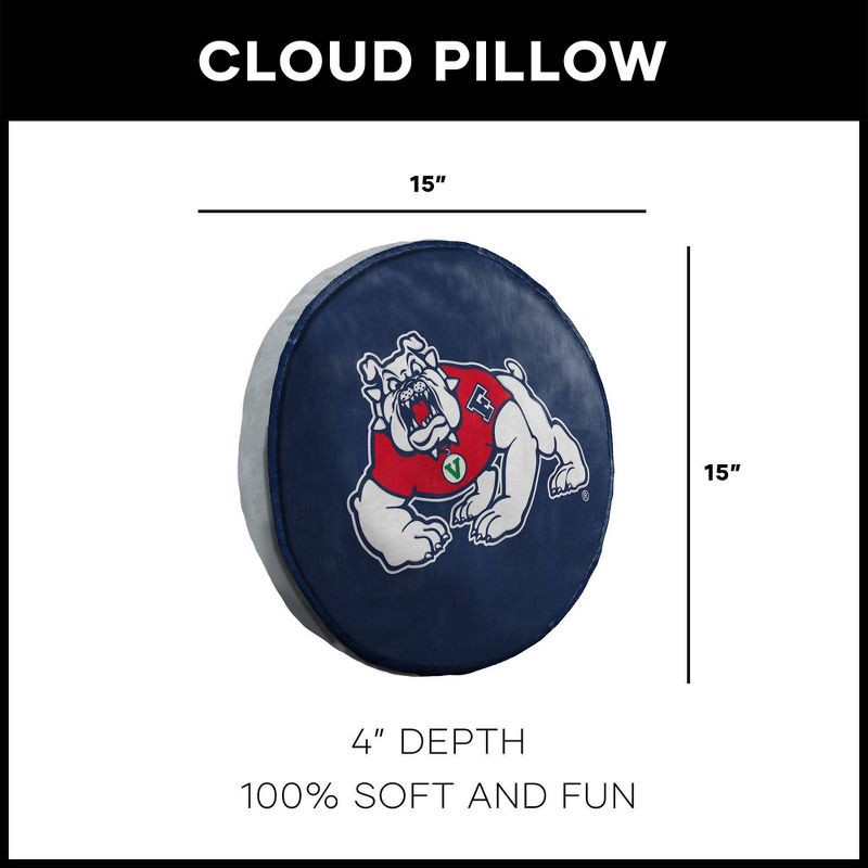 slide 5 of 5, NCAA Fresno State Bulldogs 15" Circular Cloud Pillow, 1 ct