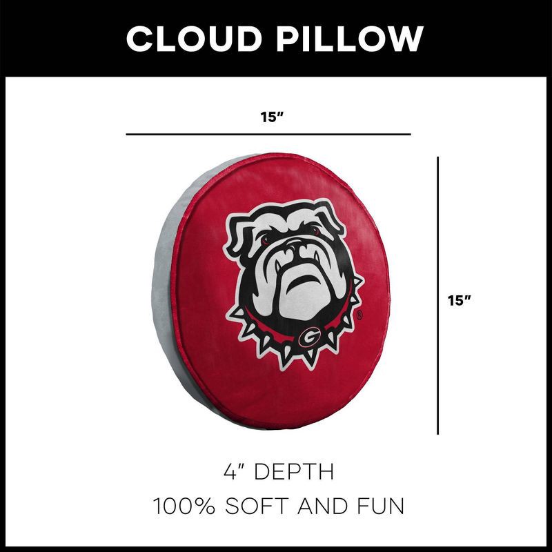slide 5 of 5, NCAA Georgia Bulldogs 15" Circular Cloud Pillow, 1 ct