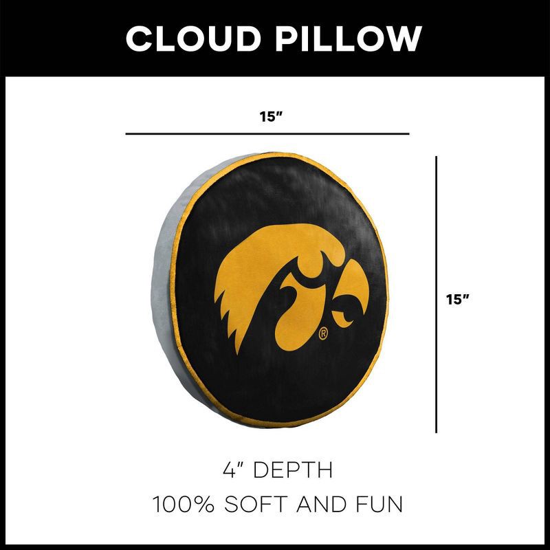 slide 5 of 5, NCAA Iowa Hawkeyes 15" Circular Cloud Pillow, 1 ct