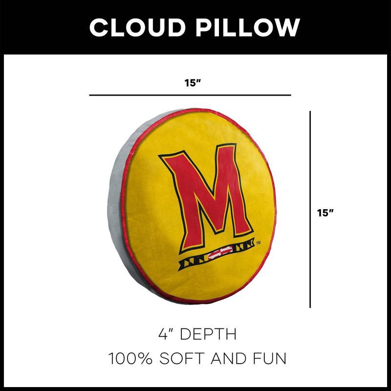 slide 5 of 5, NCAA Maryland Terrapins 15" Circular Cloud Pillow, 1 ct