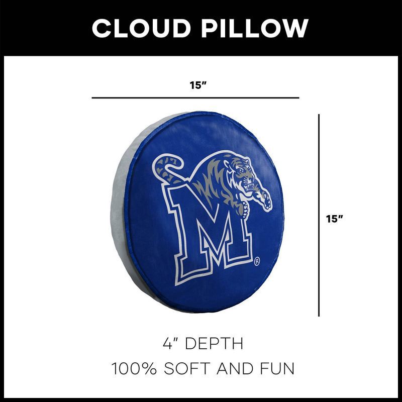 slide 5 of 5, NCAA Memphis Tigers 15" Circular Cloud Pillow, 1 ct