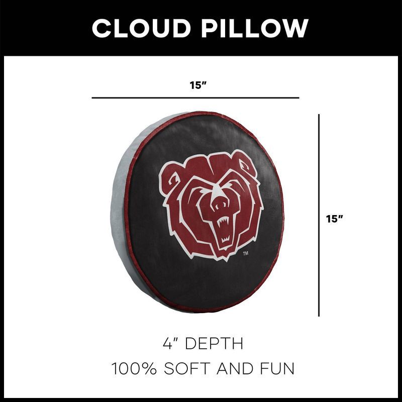 slide 5 of 5, NCAA Missouri State Bears 15" Circular Cloud Pillow, 1 ct