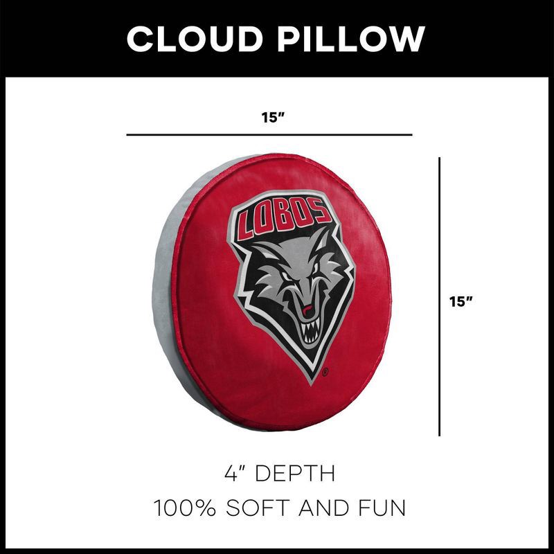 slide 5 of 5, NCAA New Mexico Lobos 15" Circular Cloud Pillow, 1 ct