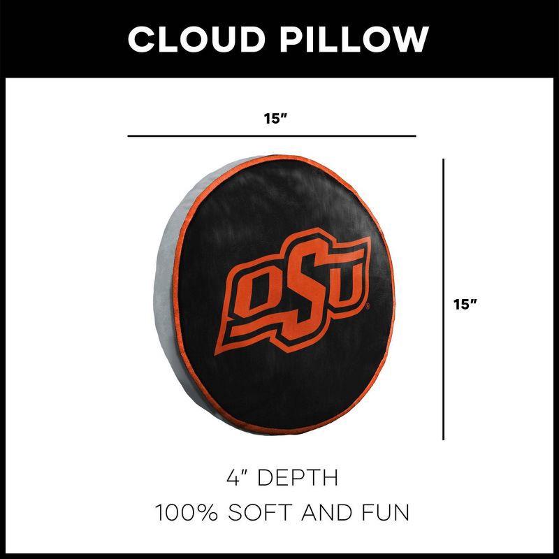 slide 4 of 4, NCAA Oklahoma State Cowboys 15" Circular Cloud Pillow, 1 ct