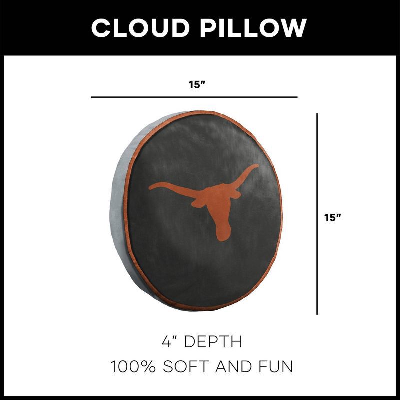 slide 5 of 5, NCAA Texas Longhorns 15" Circular Cloud Pillow, 1 ct