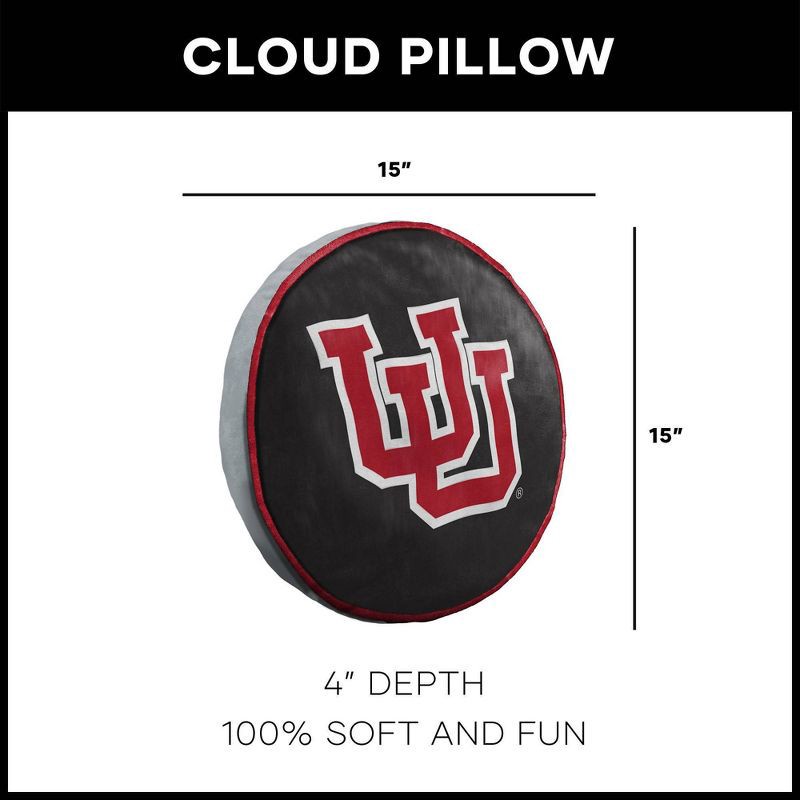 slide 3 of 3, NCAA Utah Utes 15" Circular Cloud Pillow, 1 ct