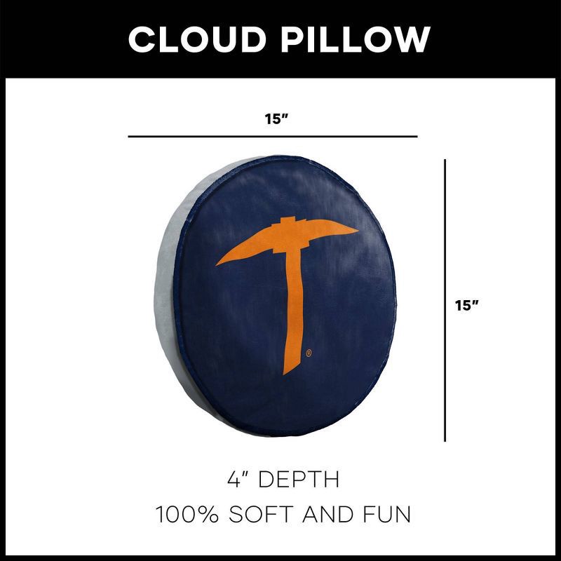 slide 5 of 5, NCAA UTEP Miners 15" Circular Cloud Pillow, 1 ct