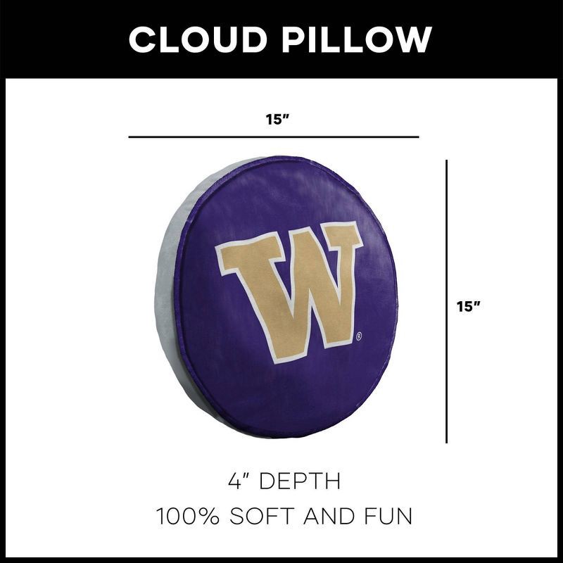 slide 5 of 5, NCAA Washington Huskies 15" Circular Cloud Pillow, 1 ct