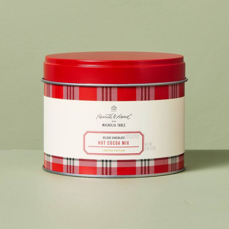 slide 1 of 4, Hearth & Hand with Magnolia Table Christmas Double Chocolate Hot Cocoa Mix - 8oz - Hearth & Hand™ with Magnolia Table, 8 oz
