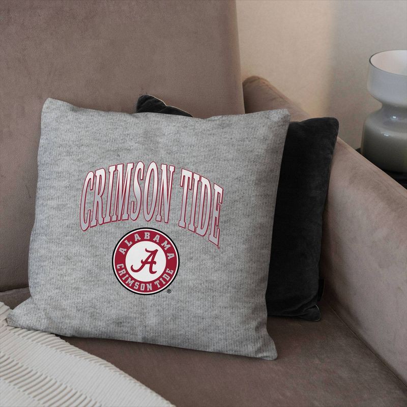slide 3 of 5, NCAA Alabama Crimson Tide 16" Heather Gray Sweatshirt Pillow, 1 ct
