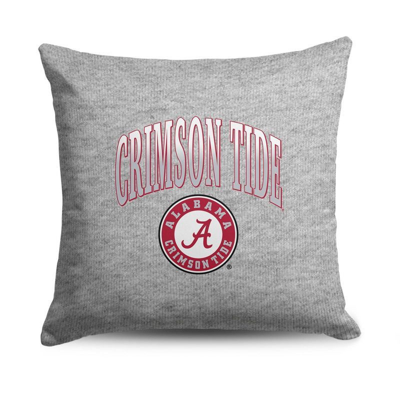 slide 1 of 5, NCAA Alabama Crimson Tide 16" Heather Gray Sweatshirt Pillow, 1 ct