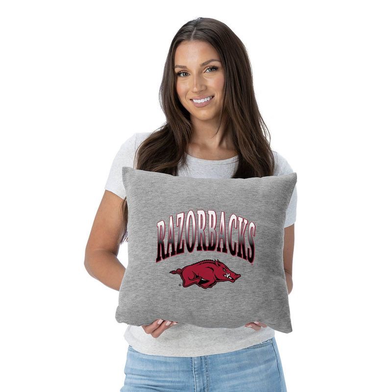 slide 2 of 5, NCAA Arkansas Razorbacks 16" Heather Gray Sweatshirt Pillow, 1 ct