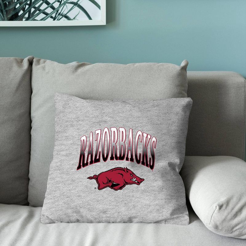 slide 4 of 5, NCAA Arkansas Razorbacks 16" Heather Gray Sweatshirt Pillow, 1 ct