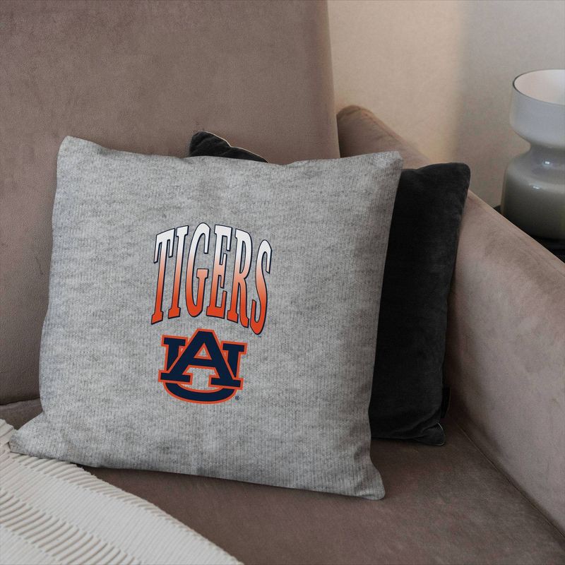 slide 3 of 5, NCAA Auburn Tigers 16" Heather Gray Sweatshirt Pillow, 1 ct