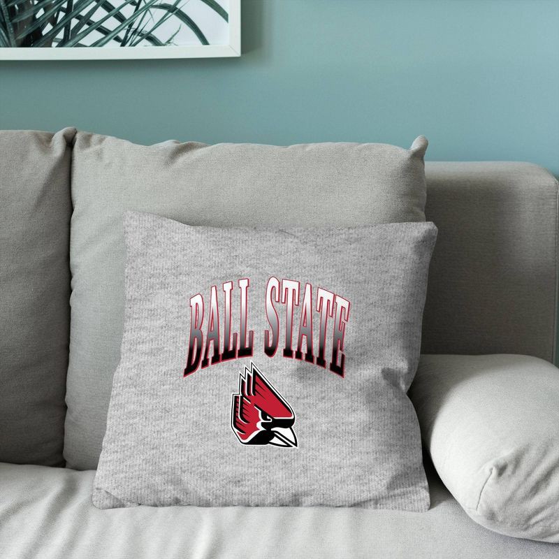 slide 4 of 5, NCAA Ball State Cardinals 16" Heather Gray Sweatshirt Pillow, 1 ct