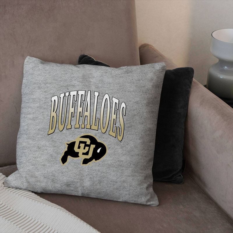 slide 3 of 5, NCAA Colorado Buffaloes 16" Heather Gray Sweatshirt Pillow, 1 ct