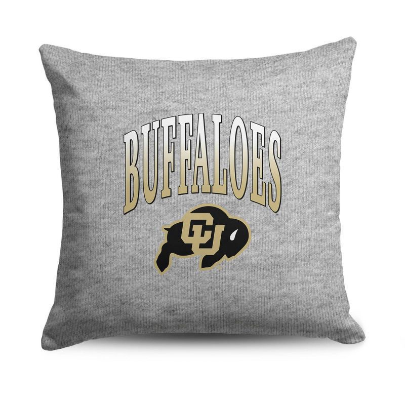 slide 1 of 5, NCAA Colorado Buffaloes 16" Heather Gray Sweatshirt Pillow, 1 ct