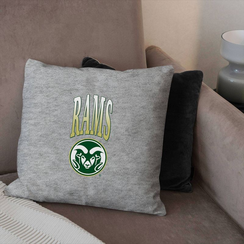 slide 3 of 5, NCAA Colorado State Rams 16" Heather Gray Sweatshirt Pillow, 1 ct