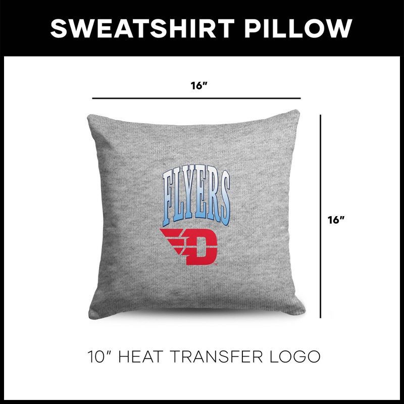 slide 5 of 5, NCAA Dayton Flyers 16" Heather Gray Sweatshirt Pillow, 1 ct