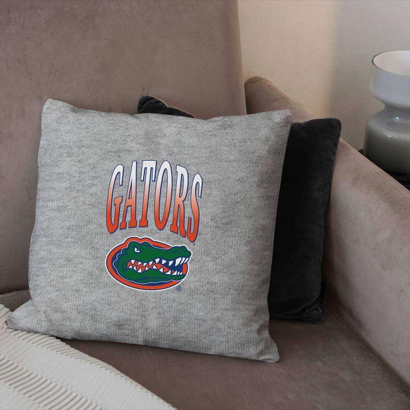slide 3 of 5, NCAA Florida Gators 16" Heather Gray Sweatshirt Pillow, 1 ct