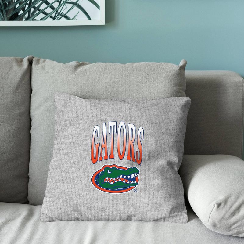 slide 4 of 5, NCAA Florida Gators 16" Heather Gray Sweatshirt Pillow, 1 ct