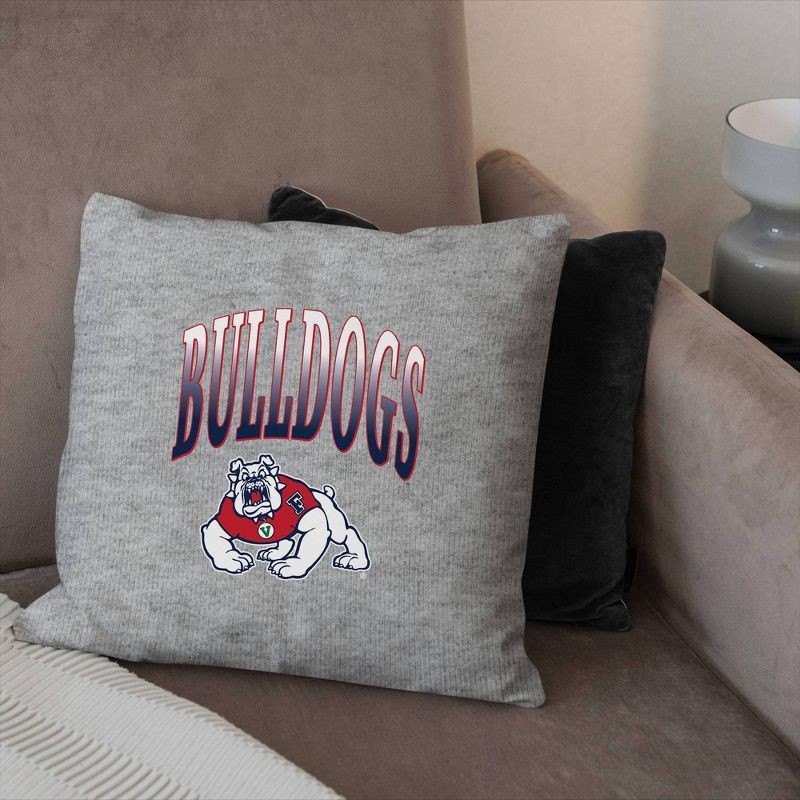 slide 3 of 5, NCAA Fresno State Bulldogs 16" Heather Gray Sweatshirt Pillow, 1 ct