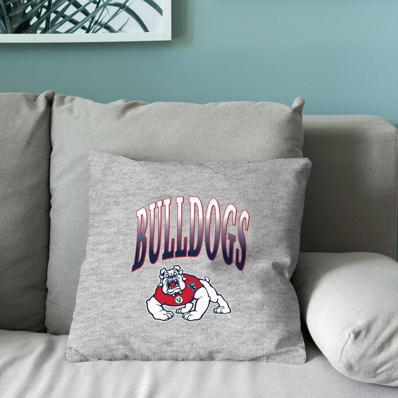 slide 4 of 5, NCAA Fresno State Bulldogs 16" Heather Gray Sweatshirt Pillow, 1 ct