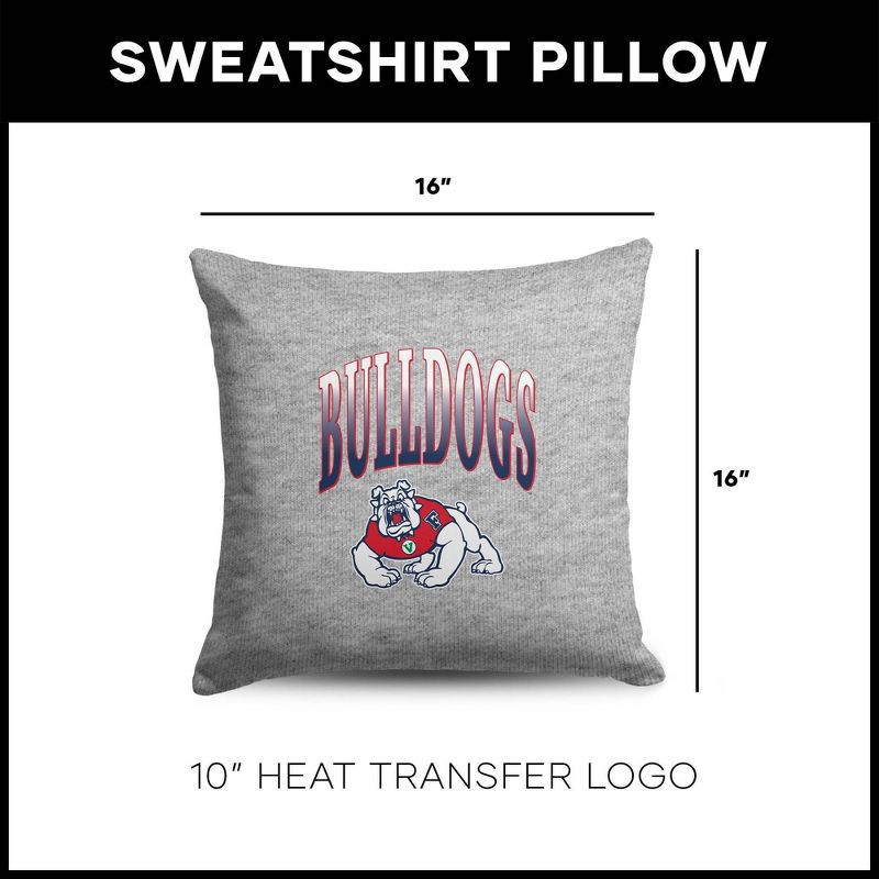 slide 5 of 5, NCAA Fresno State Bulldogs 16" Heather Gray Sweatshirt Pillow, 1 ct
