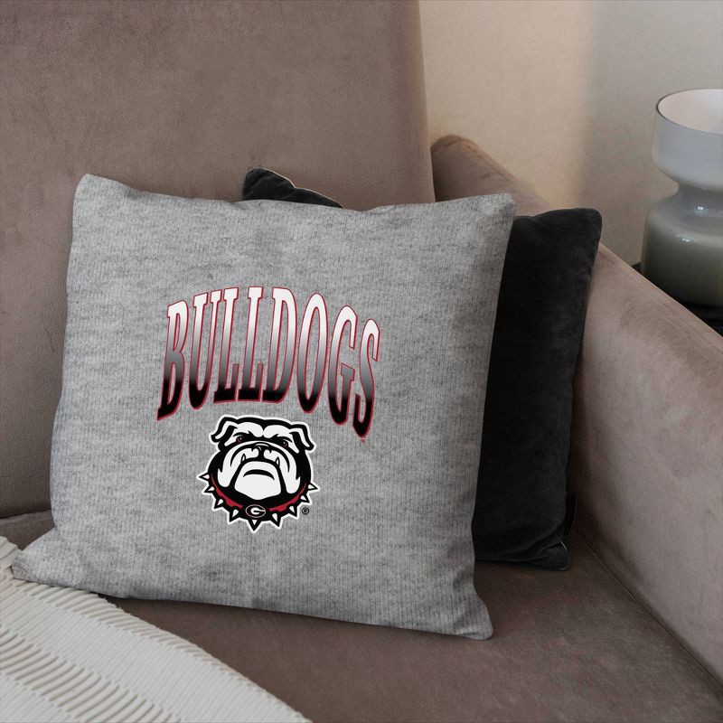slide 3 of 5, NCAA Georgia Bulldogs 16" Heather Gray Sweatshirt Pillow, 1 ct