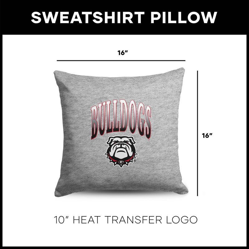 slide 5 of 5, NCAA Georgia Bulldogs 16" Heather Gray Sweatshirt Pillow, 1 ct