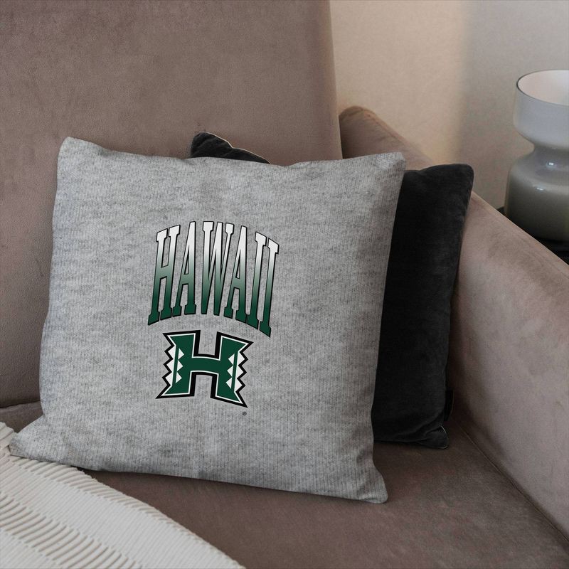 slide 3 of 5, NCAA Hawaii Rainbow Warriors 16" Heather Gray Sweatshirt Pillow, 1 ct