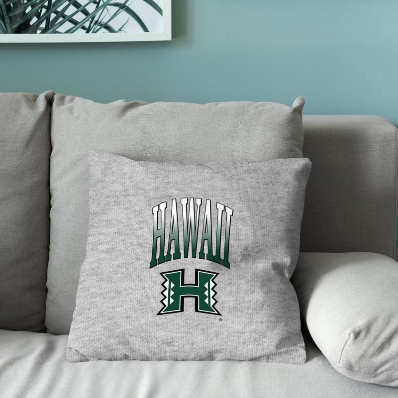 slide 4 of 5, NCAA Hawaii Rainbow Warriors 16" Heather Gray Sweatshirt Pillow, 1 ct