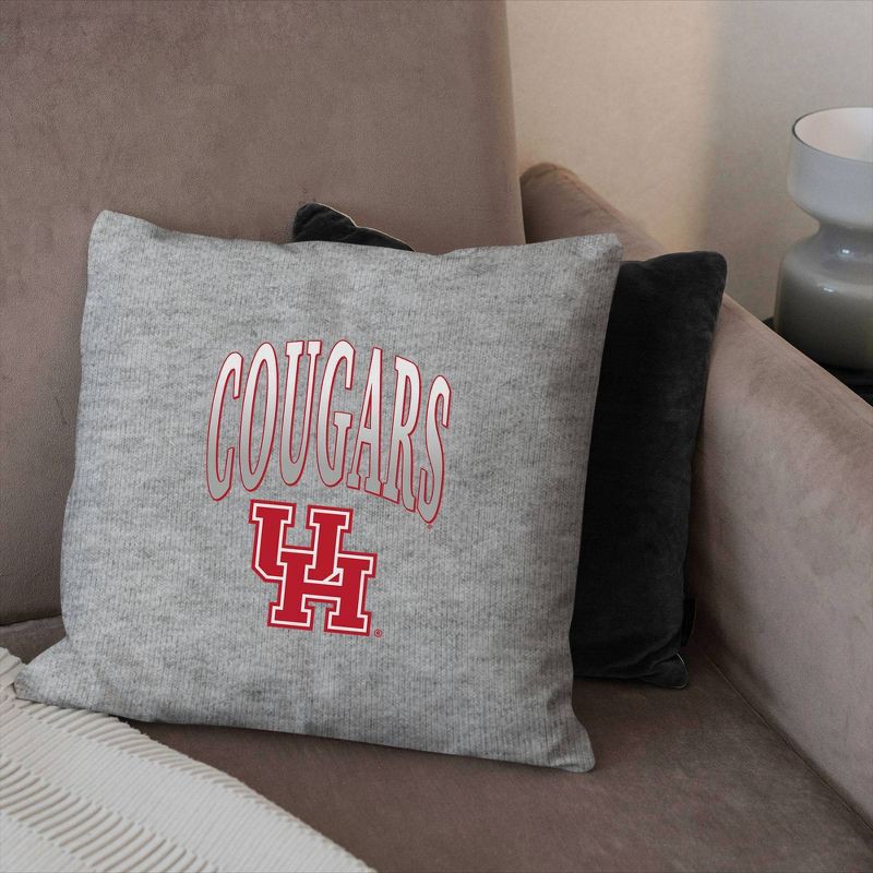 slide 3 of 5, NCAA Houston Cougars 16" Heather Gray Sweatshirt Pillow, 1 ct