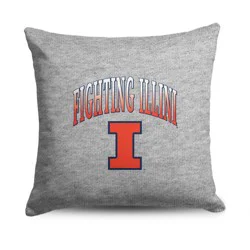 NCAA Illinois Fighting Illini 16" Heather Gray Sweatshirt Pillow