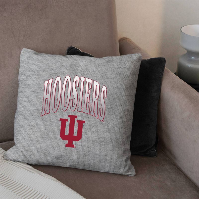 slide 3 of 5, NCAA Indiana Hoosiers 16" Heather Gray Sweatshirt Pillow, 1 ct