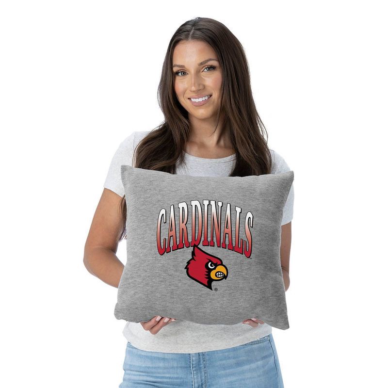 slide 2 of 5, NCAA Louisville Cardinals 16" Heather Gray Sweatshirt Pillow, 1 ct