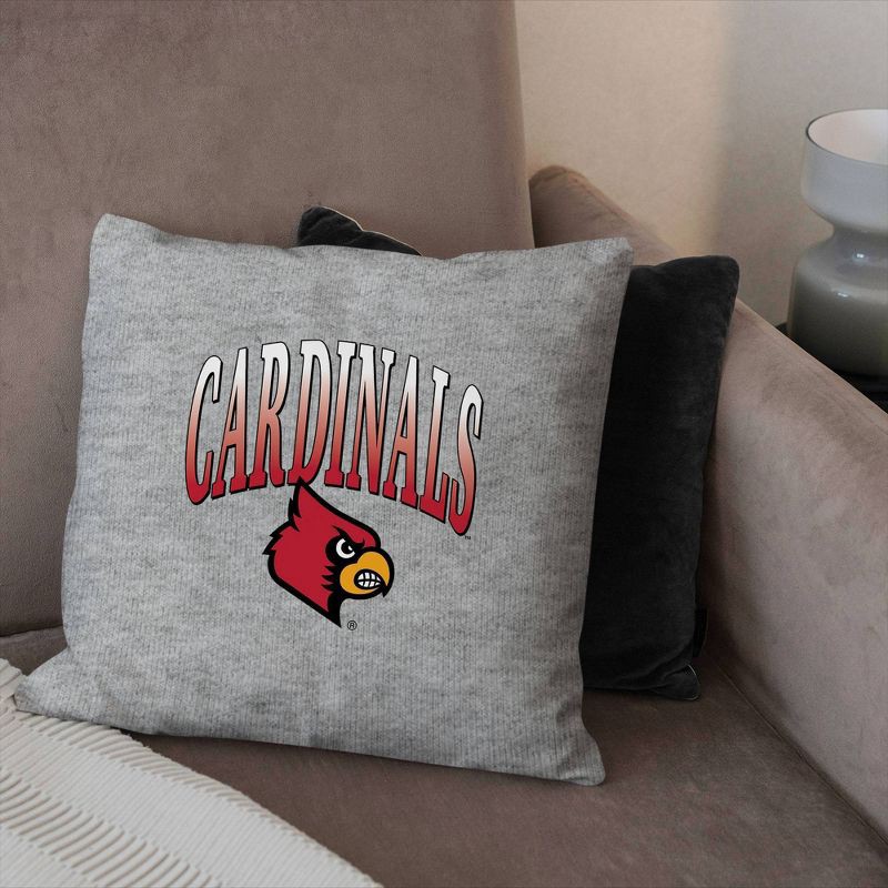 slide 3 of 5, NCAA Louisville Cardinals 16" Heather Gray Sweatshirt Pillow, 1 ct