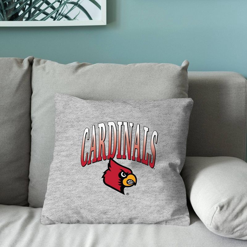 slide 4 of 5, NCAA Louisville Cardinals 16" Heather Gray Sweatshirt Pillow, 1 ct