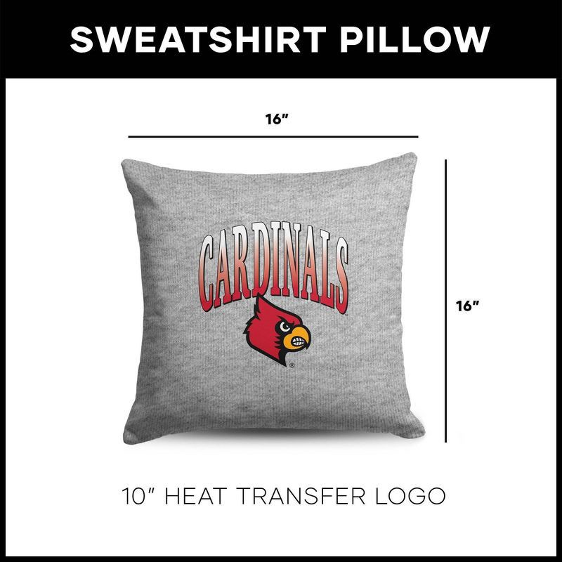 slide 5 of 5, NCAA Louisville Cardinals 16" Heather Gray Sweatshirt Pillow, 1 ct