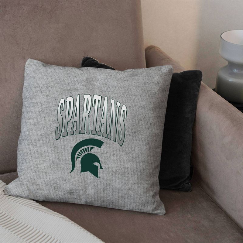 slide 3 of 5, NCAA Michigan State Spartans 16" Heather Gray Sweatshirt Pillow, 1 ct