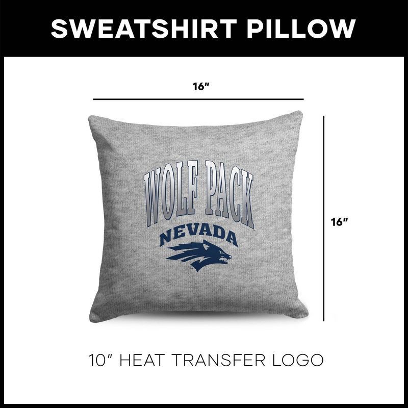 slide 5 of 5, NCAA Nevada Wolf Pack 16" Heather Gray Sweatshirt Pillow, 1 ct