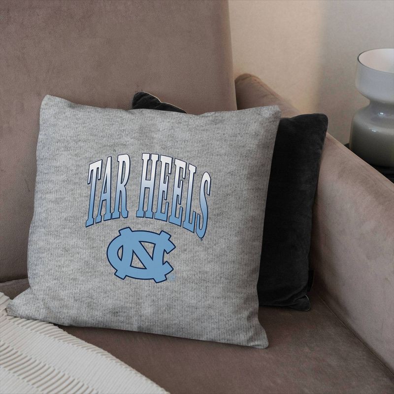slide 3 of 5, NCAA North Carolina Tar Heels 16" Heather Gray Sweatshirt Pillow, 1 ct