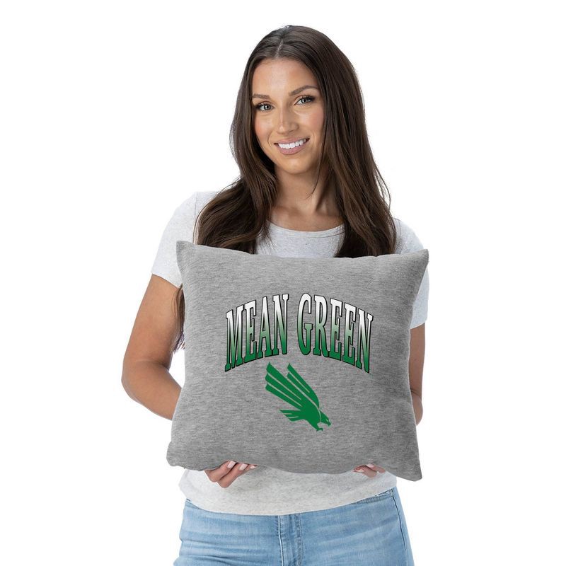 slide 2 of 5, NCAA North Texas Mean Green 16" Heather Gray Sweatshirt Pillow, 1 ct