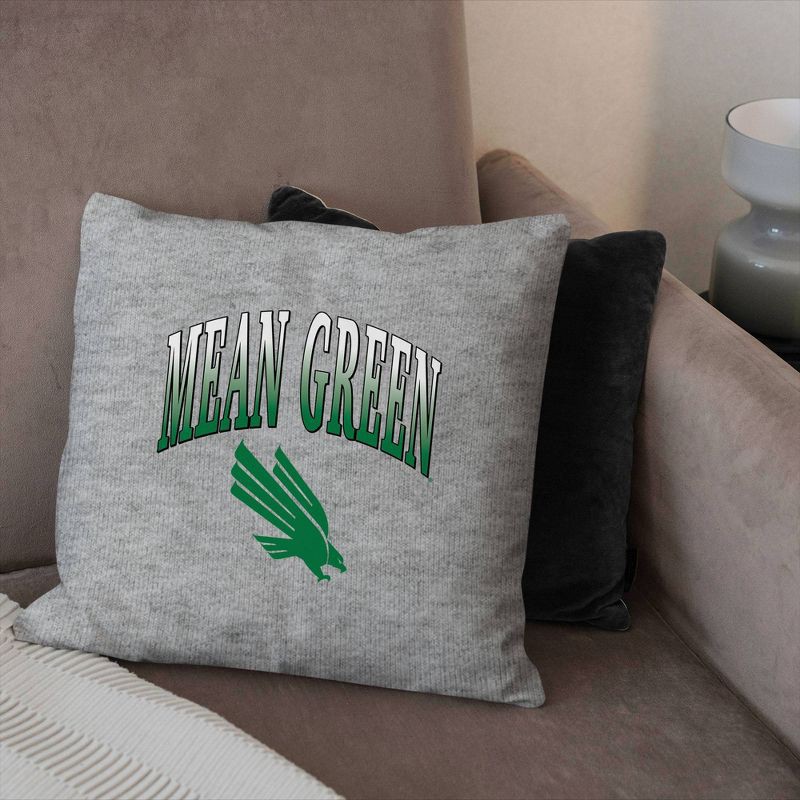 slide 3 of 5, NCAA North Texas Mean Green 16" Heather Gray Sweatshirt Pillow, 1 ct