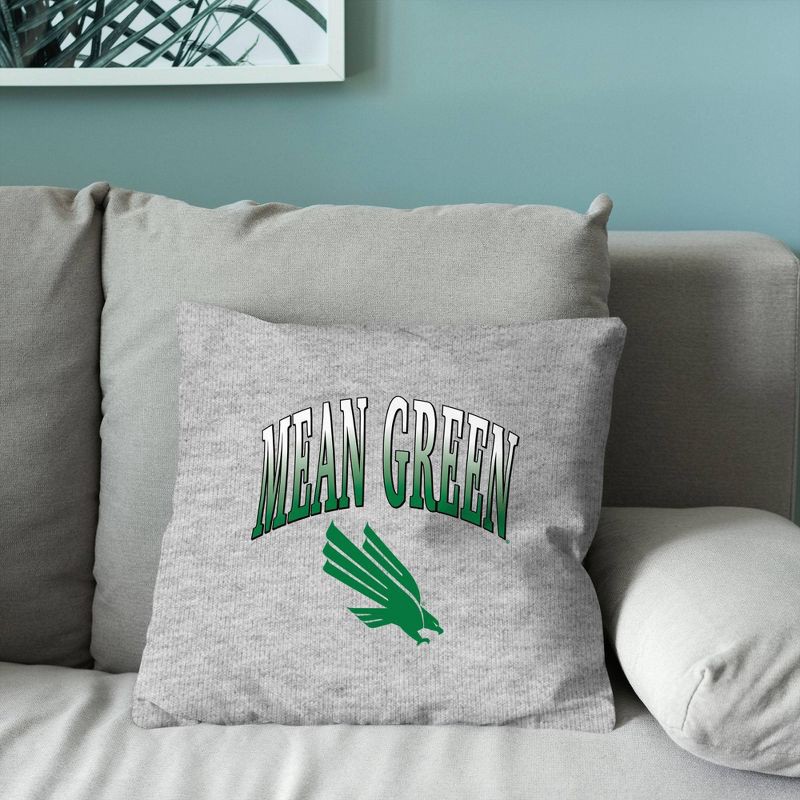 slide 4 of 5, NCAA North Texas Mean Green 16" Heather Gray Sweatshirt Pillow, 1 ct