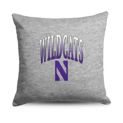 NCAA Northwestern Wildcats 16" Heather Gray Sweatshirt Pillow