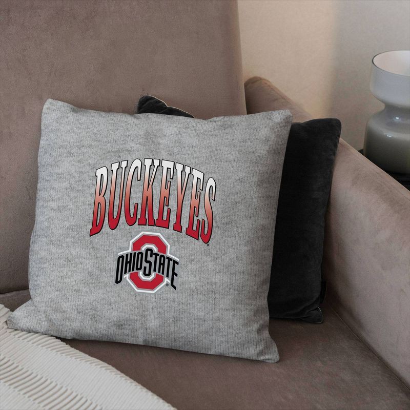 slide 3 of 5, NCAA Ohio State Buckeyes 16" Heather Gray Sweatshirt Pillow, 1 ct