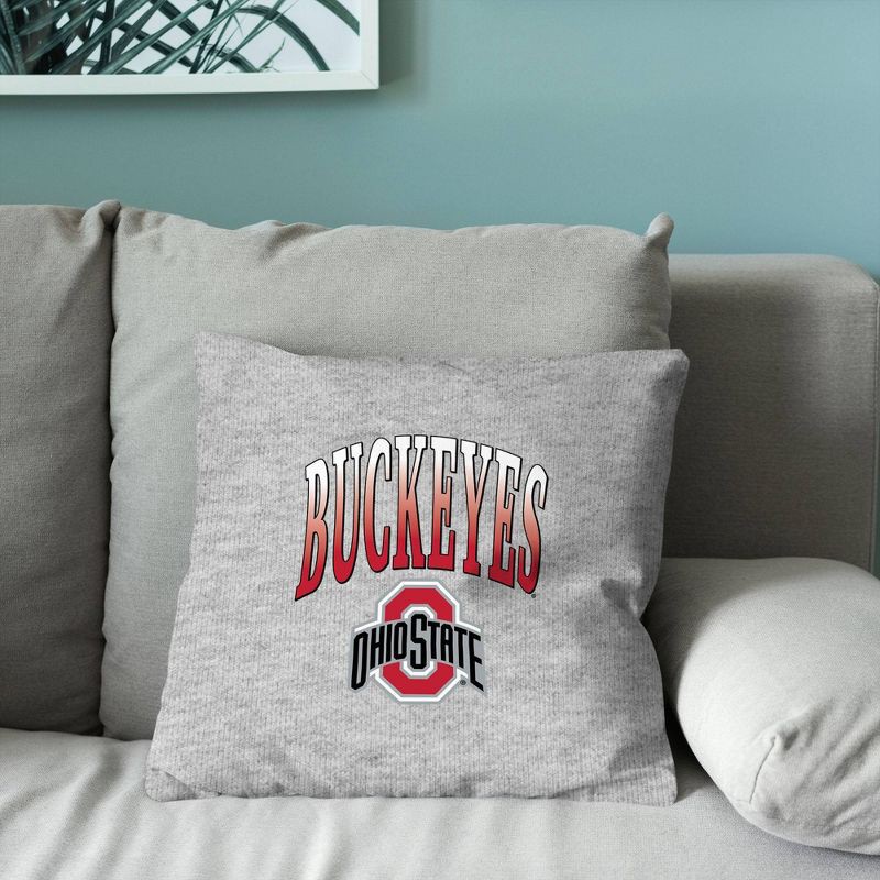 slide 4 of 5, NCAA Ohio State Buckeyes 16" Heather Gray Sweatshirt Pillow, 1 ct