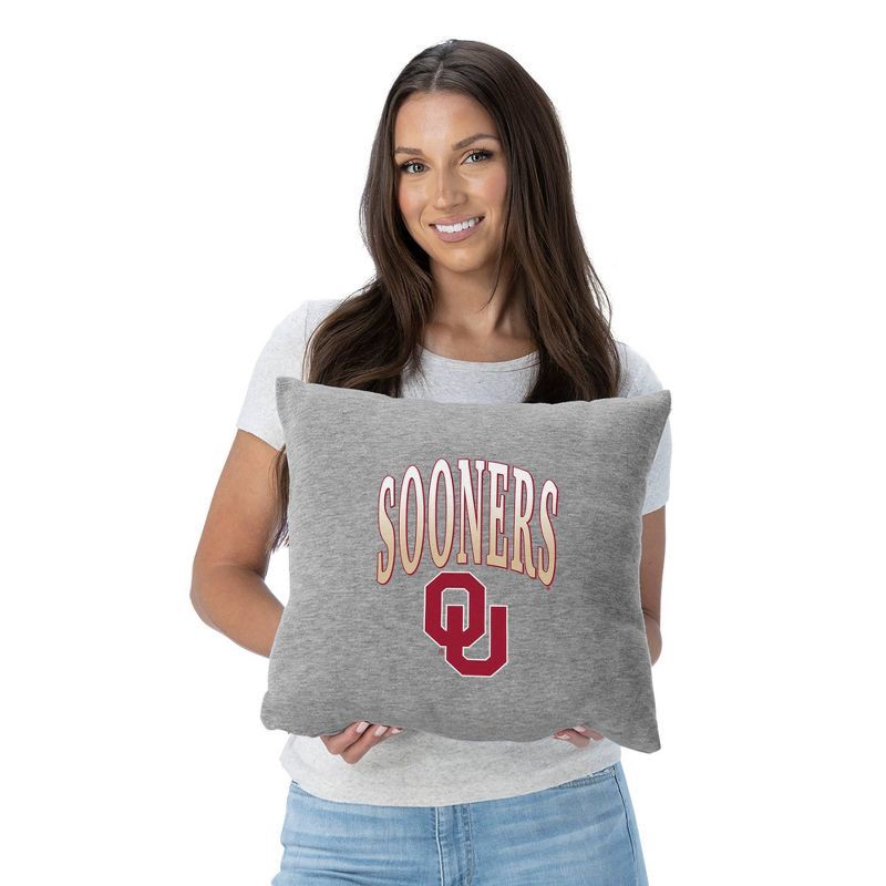 slide 2 of 5, NCAA Oklahoma Sooners 16" Heather Gray Sweatshirt Pillow, 1 ct