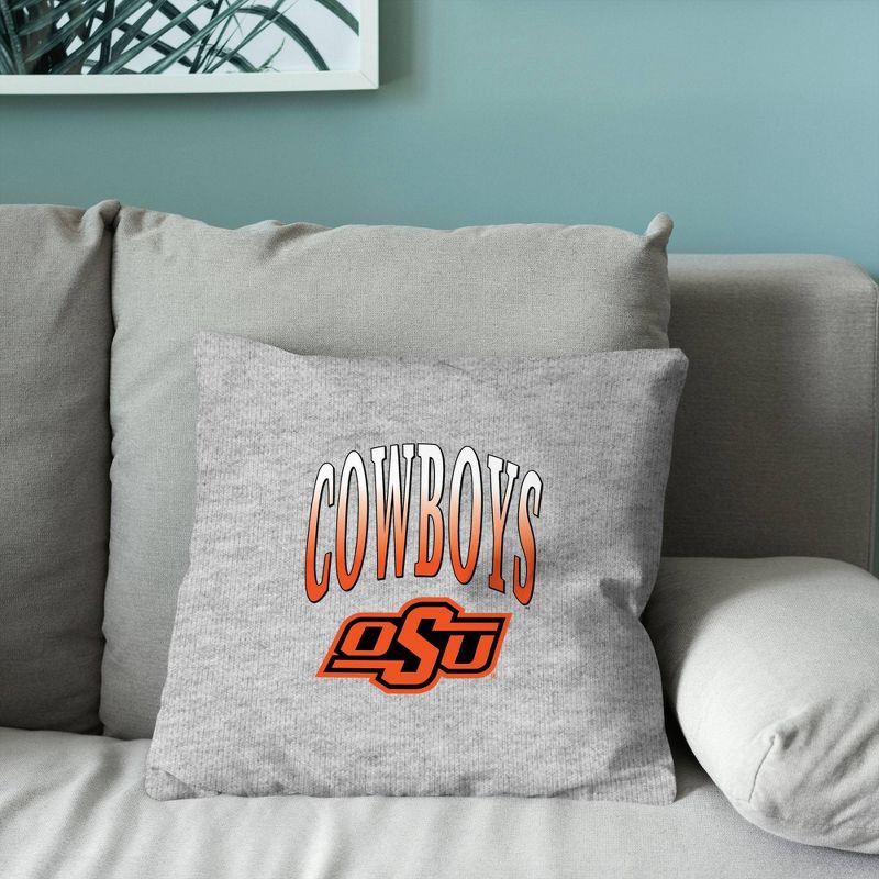 slide 4 of 5, NCAA Oklahoma State Cowboys 16" Heather Gray Sweatshirt Pillow, 1 ct